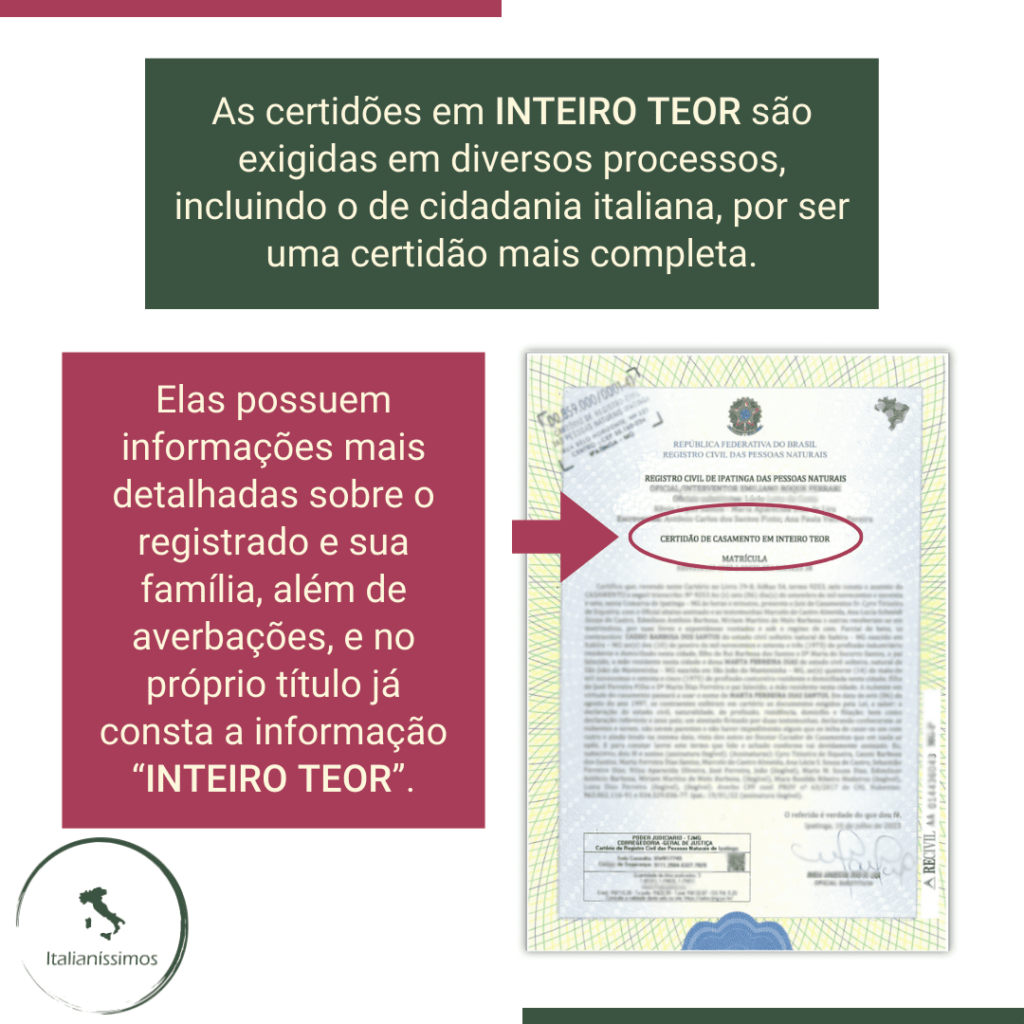 O que é uma certidão em inteiro teor