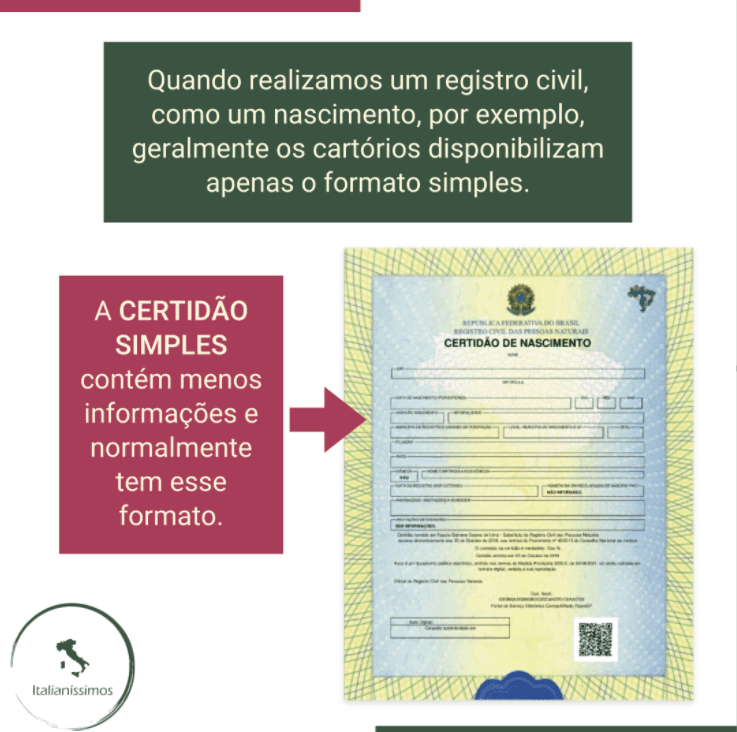 O que é uma certidão simples